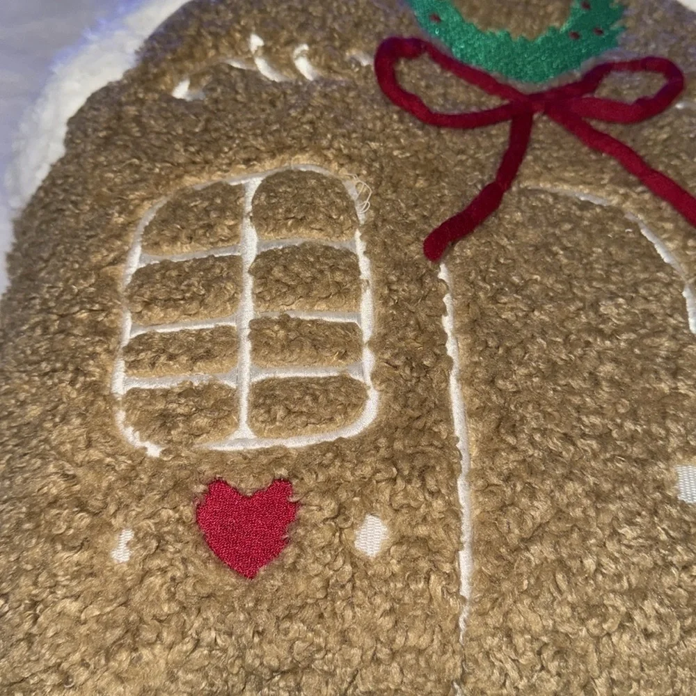 Martha Stewart large  Teddy Gingerbread House Shaped Pillow